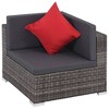 vidaXL Gray Poly Rattan Patio Lounge Set - 8 Piece Sofa Set with Cushions and Glass Tabletop for Garden and Outdoor Living - 3 of 4