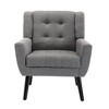Armchair, Living Room Chairs With Curved Back, Velvet Cushion, 250 Lbs Weight Capacity Ergonomics Chair,abstract,gray,29.5in,2.46ft - 4 of 4