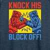 Women's - Rock 'Em Sock 'Em Robots - Knock His Block Off Lightweight French Terry Wide Neck Long Sleeve Shirt - 2 of 4