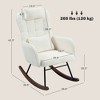 Aghana Digitals Cream White Teddy Fleece Nursery Rocking Chair with High Back, Headrest & Lumbar - 3 of 4