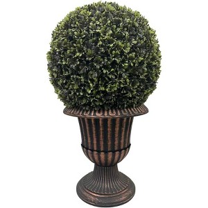 Okak 24/32IN Artificial Ball Topiary Boxwood Tree In Pot, Artificial Plants with Life Like Leaf and Trunk, Indoor Faux Trees for Living Room - 1 of 4