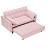Kumasinova Velvet/Corduroy Couch with Pull-Out Bed,3 in 1 Convertible Loveseat with Backrest&2 Pillows,Sleeper Sofa Bed with Pockets for Living Room - 3 of 4