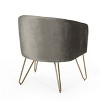 Grelton Modern Glam Velvet Club Chair with Hairpin Legs - Christopher Knight Home - 3 of 4
