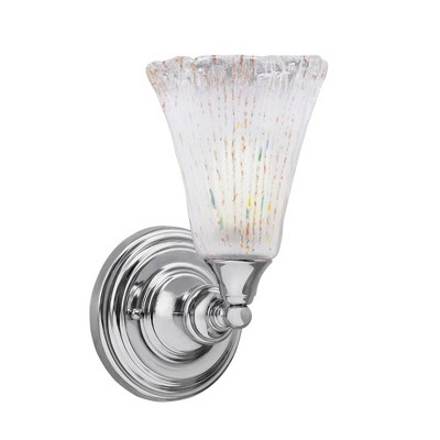 Toltec Lighting Any 1 - Light Sconce in  Chrome with 5.5" Fluted Frosted Crystal Shade