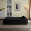 TiramisuBest Modern Floor Sofa,Convertible Plush Corduroy Sleeper Bed with 2 Pillows, Pink - 4 of 4