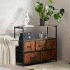 ChicFurnit TV Stands and Consoles Entertainment Center with Storage Cabinets and Open Shelf Media Console for Living Room, Brown, 39.3"*31.8"*11.8" - 2 of 4