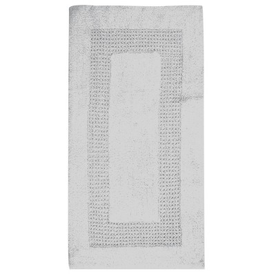 Grey & White Hotel Border Bath Mat, 20x30