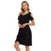 Coolmee Women Trendy Casual Cold Shoulder Short Sleeve V Neck Twist Knot Hem Wrap Midi Dress - 2 of 3
