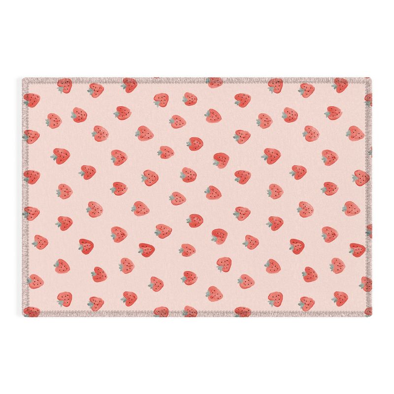 Emanuela Carratoni Strawberries on Pink Rug - Deny Designs, 1 of 5