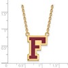 Black Bow Jewelry 14k Yellow Gold Plated Sterling Silver Fordham Rams NCAA Necklace 18 Inch - 2 of 4