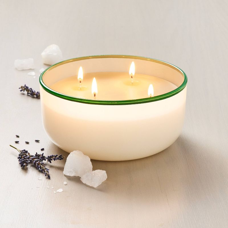 4-Wick Milk Glass Beach House Jar Candle 20.8oz Green - Hearth &#38; Hand&#8482; with Magnolia, 3 of 5