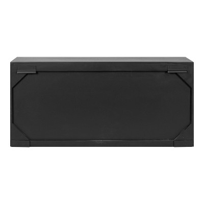 Black Mango Wood 2-Door Wall Cabinet, 30x10x14