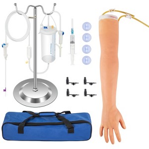 VEVOR 12 PCS Phlebotomy Practice Kit, IV Venipuncture Intravenous Training, High Simulation IV Practice Arm Kit with Carrying Bag, flesh - colored - 1 of 4