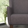 Merrick Lane Traditional Wingback Accent Chair, Faux Leather Upholstery and Wooden Frame and Legs - 4 of 4