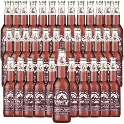 Henry Weinhard's Black Cherry Cream 36 Pack | 12oz Glass Bottles | Classic American Flavor | Premium Craft Soda