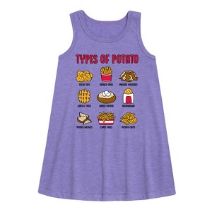 Girls' - Instant Message - I'm a Potato Type Graphic Sleeveless Aline Dress - 1 of 4
