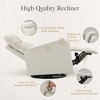Swivel Rocking Recliner Chair with Footrest, Leather Upholstery, High Back, Wide Cushion, Metal Base – Perfect for Living Room, Nursery, Office. - 4 of 4