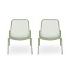 Set of 2 Stackable Modern Outdoor Armless Chairs with Backrest, Metal Patio Accent Seating for Porch, Garden or Balcony – The Pop Home - 3 of 4