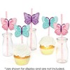 4pcs/set Butterfly Decor Disposable Straw, Modern Glitter Detail Drink Straw  For Party