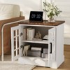 Modern Sofa Side Table With Drawer, Wooden Narrow End Table, Slim Bedroom Nightstand, Accent Bedside Table for Small Space Living Room Bedroom - 2 of 4