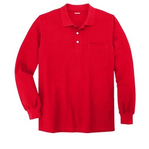 KingSize Men's Big & Tall Long-Sleeve Shrink-Less Piqué Polo - 1 of 4