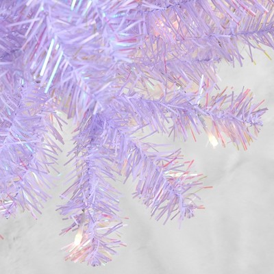 Lavender 4ft Prelit Spruce Christmas Tree with White LED Lights