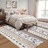 Boho Floral Washable Area Rug - Foldable Thin Non-Slip Carpet, Stain Resistant Non-Shedding Mat for Living Room, Bedroom, Kitchen Dining Room Decor - 3 of 4