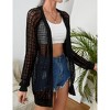 Women Crochet Lightweight Cardigan Cover Up Open Front Long Sleeve Summer Cardigans - 2 of 4
