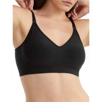 Zuwimk Sports Bras For Women,Women's Invisible Bliss Cotton Comfort  Wireless Lift T-Shirt Bra Beige,Dark Gray,L 