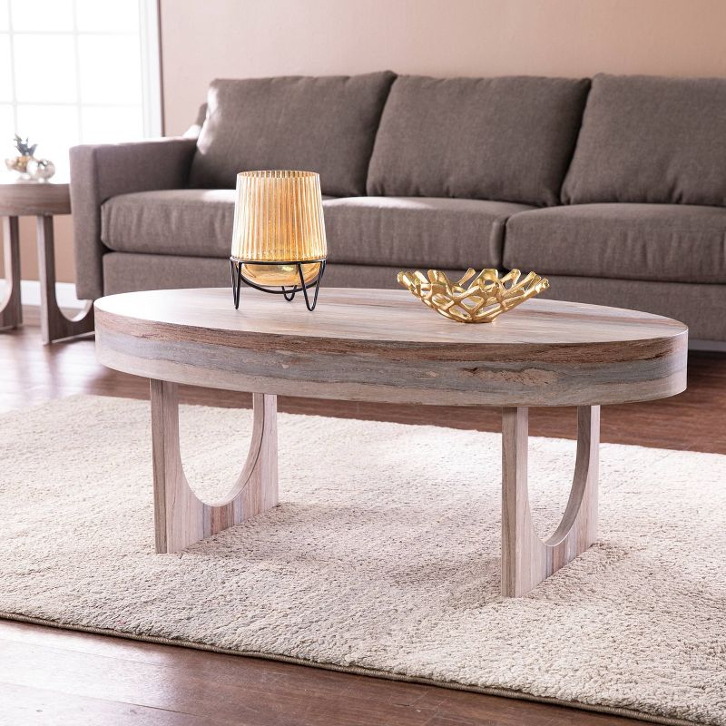 Loxdid Faux Marble Cocktail Table Brown - Aiden Lane, 6 of 10