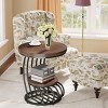 Syemin End Tables Round Vintage End Table with 2-Tier Storage Compact Bedside Table or Accent Table for Living Room, Brown, 19.69"*19.69"*24.8" - 4 of 4