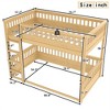 KWPZQEB Bunk Bed, Kids Solid Wood Bed Frame with Ladder and Guardrail, Wooden Slats, Space Saving, No Box Spring - 4 of 4