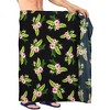 LA LEELA Men's Hawaiian Lava Lava Beach Sarong Wrap Beachwear Cover-Up Summer Long Swimwear Vacation Cover Up For Men One Size Onyx, Hibiscus - 2 of 4
