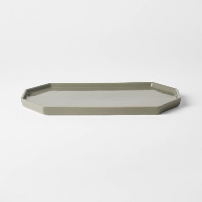 Glossy Ceramic Tray Gray - Threshold™ designed with Studio McGee