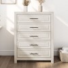 5 Drawers Dresser, 47.24" Tall Wood Dresser Chest of Drawer, Rustic Storage Dresser Organizer with and Vintage Handle for Bedroom Closet Hallway - 2 of 4