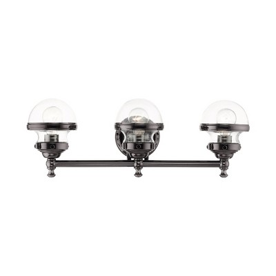 Livex Lighting Oldwick 3 - Light Vanity in  Polished Black Chrome