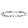 Black Bow Jewelry 14k White Gold Italian 4mm Diamond Cut Bead Chain Bracelet, 7.25 Inch - 3 of 4