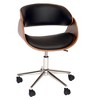 Julian Modern Chair Black/Walnut Veneer Back/Chrome - Armen Living - image 2 of 4