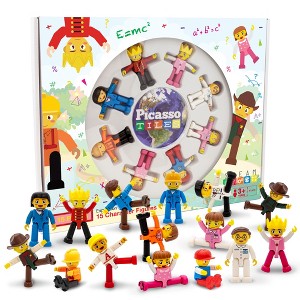 PICASSO-TILES 15 PC Character Figure Set, Magnetic Tiles and Brick Compatible Set STEM Toys for Kids 3+ - 1 of 4