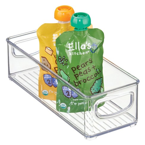 mDesign Small Plastic Baby Nursery Storage Organizer Bin with Handles, Clear