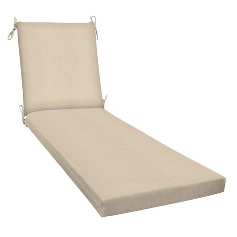 Outdoor Highback Dining Chair Cushion Textured Solid Almond