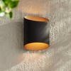 Possini Euro Design Everard 10" High Modern Outdoor Wall Light Fixture Mount Porch House Exterior Outside LED Bulb Weatherproof Matte Black Front Door - 2 of 4