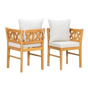 Dexmalle Set of 2 Farmhouse Modern Dining Corner Chairs - 1 of 4