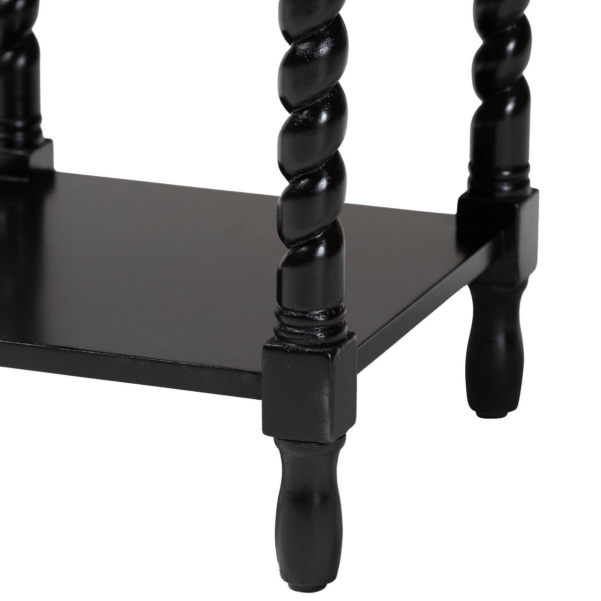 Baxton Studio Niklas Nightstand with Twisted Legs Black - thumbnail 7