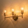 C Cattleya 3-Light Brushed Nickel Vanity Light with Clear Glass Shade,E26 - 3 of 4