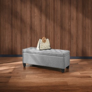Storage Ottoman Bench, Storage Bench, Fabric Entryway Bedroom Bench, Loads 330 lb for Bedroom Living Room - 1 of 4