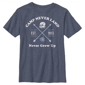 Boy's Peter Pan Camp Never Land Never Grow Up T-Shirt - 1 of 3