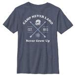 Boy's Peter Pan Camp Never Land Never Grow Up T-Shirt