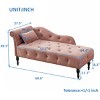 Beautyolove 60.6" Velvet Chaise Lounge Buttons Tufted Nailhead Trimmed Solid Wood Legs with 1 Pillow,Rose - 2 of 4