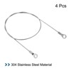 Unique Bargains Stainless Steel Lanyard Cable Eyelets Ended Security Wire Rope Silver 4 Pcs - 3 of 4